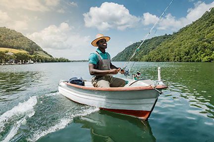 man fishing
